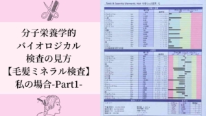 分子栄養学的バイオロジカル検査の見方 毛髪ミネラル検査 私の場合 Part2 カラダリビルド