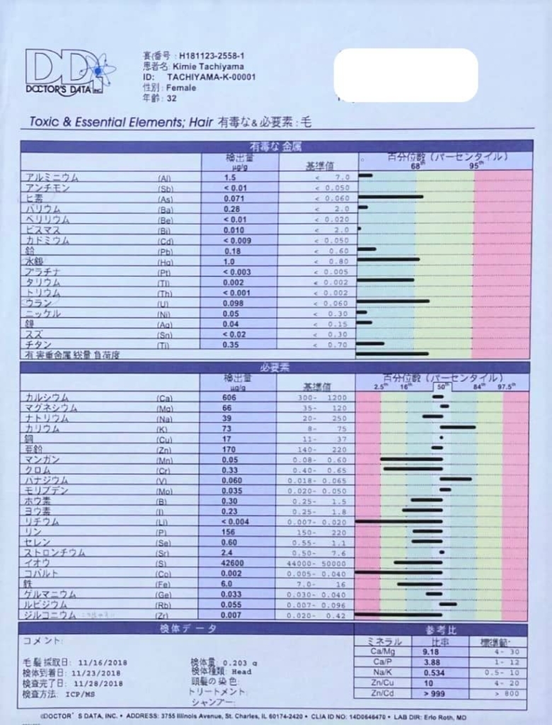 分子栄養学的バイオロジカル検査の見方 毛髪ミネラル検査 私の場合 Part1 カラダリビルド